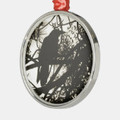 Raven Steampunk Metalen Ornament (Links)