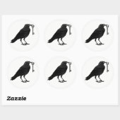 Raven steelt skelet sleutel ronde sticker (Vel)