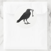Raven steelt skelet sleutel ronde sticker (Tas)