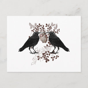 Raven strijden om het hart briefkaart
