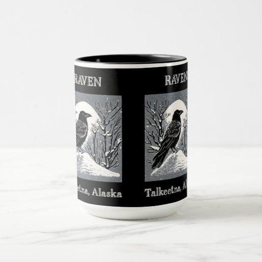 Raven: Talkeetna, Alaska zwart-wit Mok (Midden)