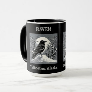 Raven: Talkeetna, Alaska zwart-wit Mok