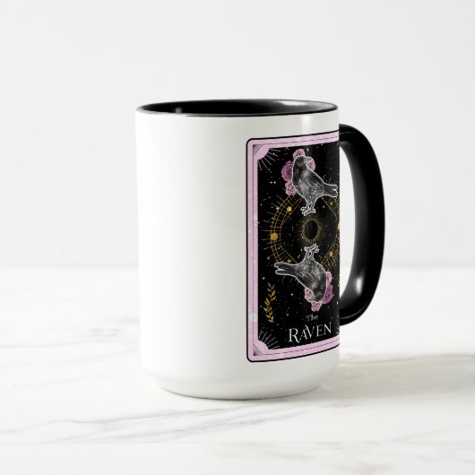 Raven Tarot Card Celestial Moon Pink Black Mok (Voorkant rechts)