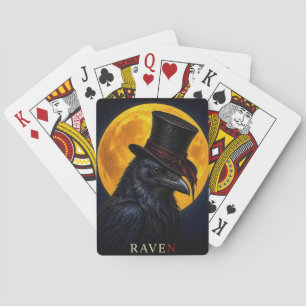 Raven Top Hat Gotische Surrealist Pokerkaarten