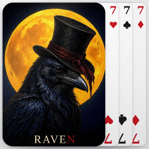 Raven Top Hat Gotische Surrealist Pokerkaarten