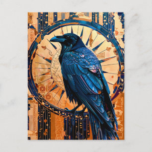 Raven Totem – Mystieke Art Deco Symbool Briefkaart
