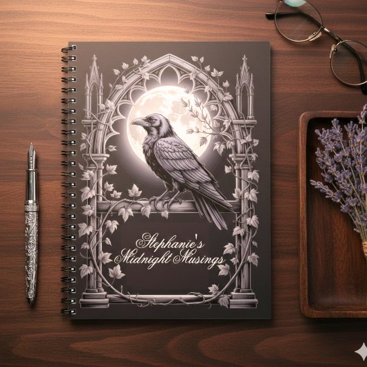 Raven Under Moon Gothic Midnight Journal