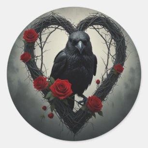 Raven Valentine´s Ronde Sticker