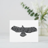 Raven van Edgar Allan Poe Typografie Briefkaart (Staand voorkant)