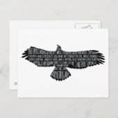 Raven van Edgar Allan Poe Typografie Briefkaart (Voorkant / Achterkant)