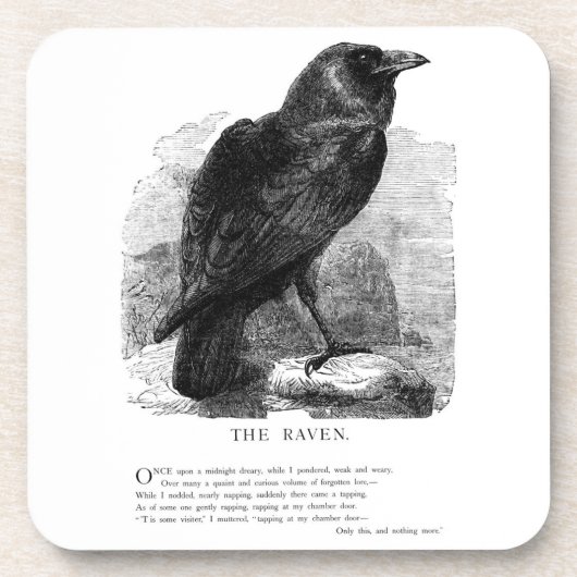Raven van Edgar Allen Poe Drankjes Onderzetter (Voorkant)