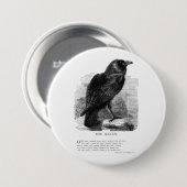 Raven van Edgar Allen Poe Ronde Button 7,6 Cm (Voorkant /achterkant)