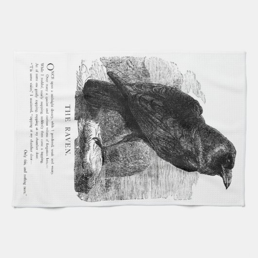 Raven van Edgar Allen Poe Theedoek (Horizontaal)