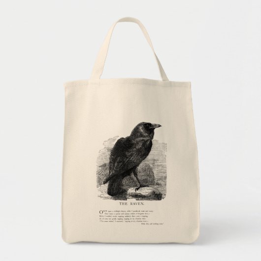 Raven van Edgar Allen Poe Tote Bag (Voorkant)