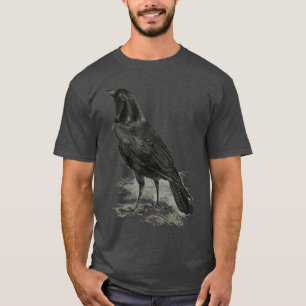 Raven Vintage Illustratie Kraai T-shirt