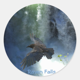 RAVEN & WATER HERFST Natuur Giften Ronde Sticker