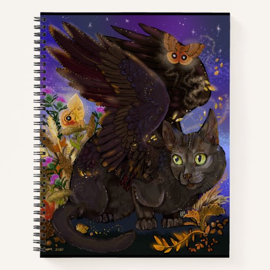 Raven Wingn Automne Magic Cat sketchbook Carnet (Devant)
