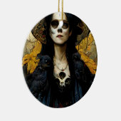 Raven Witch 3 Fantasy Horror Gothic Gothic Keramisch Ornament (Rechts)