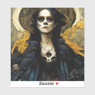 Raven Witch 3 Fantasy Horror Gothic Gothic Sticker