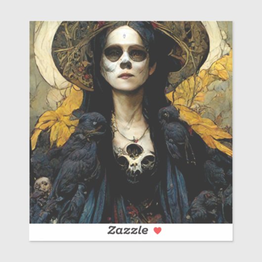 Raven Witch 3 Fantasy Horror Gothic Gothic Sticker (Vel)