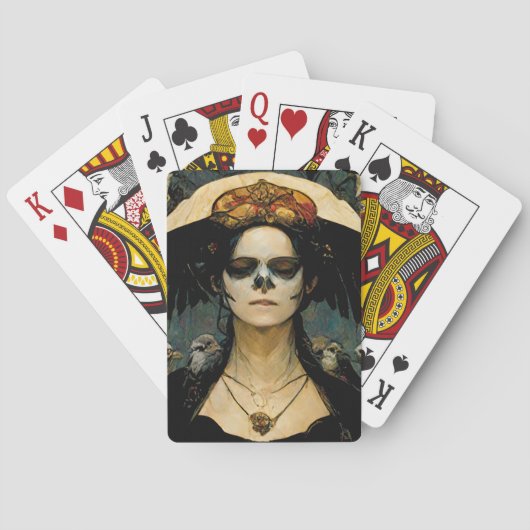 Raven Witch 4 Fantasy Horror Gothic Gothic Pokerkaarten (Achterkant)