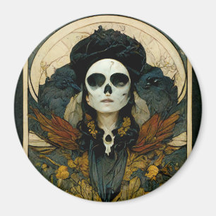 Raven Witch Fantasy Horror Gothic Gothic Magneet