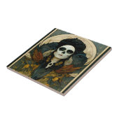 Raven Witch Fantasy Horror Gothic Gothic Tegeltje (Zijkant)