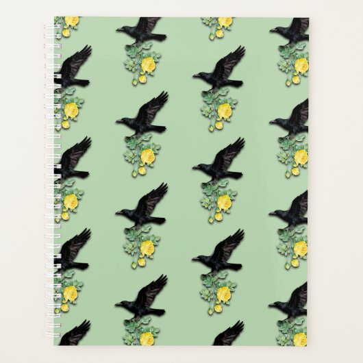 Raven with Yellow Rose Planner (Voorkant)