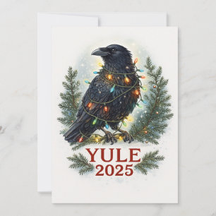 Raven yule 2025 feestdagenkaart