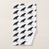 Raven Zwarte Vogel Halloween Schilderij Badhanddoe Bad Handdoek (Handdoek)