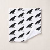 Raven Zwarte Vogel Halloween Schilderij Badhanddoe Bad Handdoek (Wasdoekje)