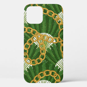 Ravenala madagascariensis en goudketens. Vintage iPhone 12 Hoesje