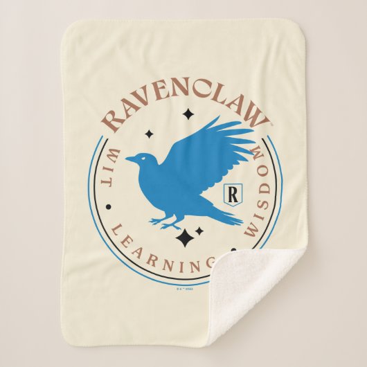 RAVENCLAW™ Blue Eagle House Pride Badge Sherpa Deken (Voorkant)