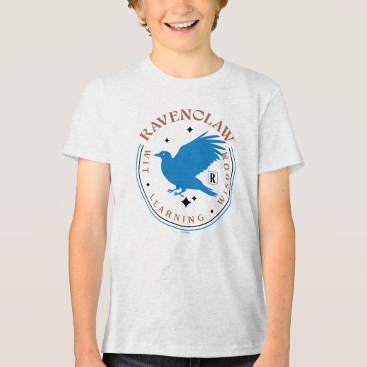 RAVENCLAW™ Blue Eagle House Pride Badge Tri-Blend Shirt (Voorkant)