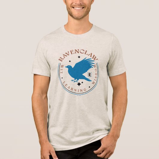 RAVENCLAW™ Blue Eagle House Pride Badge Tri-Blend Shirt (Voorkant)