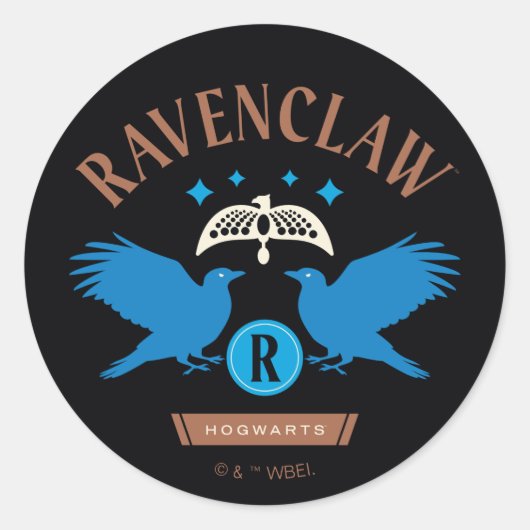 RAVENCLAW™ House Double Eagle Diadeem Graphic Ronde Sticker (Voorkant)