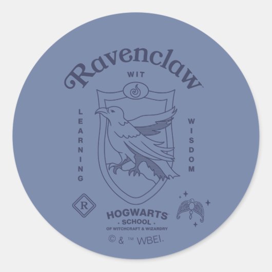 RAVENCLAW™ Wit Learning Wisdom Crest Ronde Sticker (Voorkant)