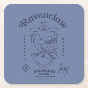RAVENCLAW™ Wit Leerwijsheid Crest Vierkante Kartonnen Onderzetter