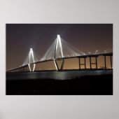 Ravenel Bridge 's nachts Poster (Voorkant)