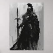 Ravenn Warrior dans Poster d'armure en plaque noir (Devant)