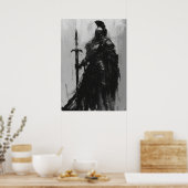 Ravenn Warrior dans Poster d'armure en plaque noir (Cuisine)