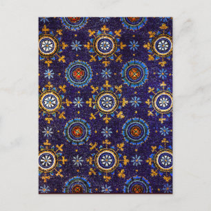 RAVENNA BYZANTIJNSE MOZAÏEKEN,STERREN,BLAUWE STERR BRIEFKAART
