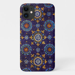 RAVENNA BYZANTINE MOSAICS, STARS, BLUE STERRENNACH iPhone 11 HOESJE