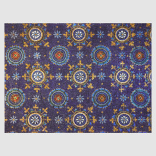 RAVENNA BYZANTINE MOSAICS, STARS, BLUE STERRENNACH TISSUEPAPIER