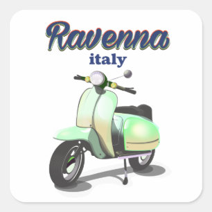 Ravenna Italië vintage Reisposter Vierkante Sticker