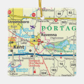 Ravenna Ohio Map Keramisch Ornament (Voorkant)