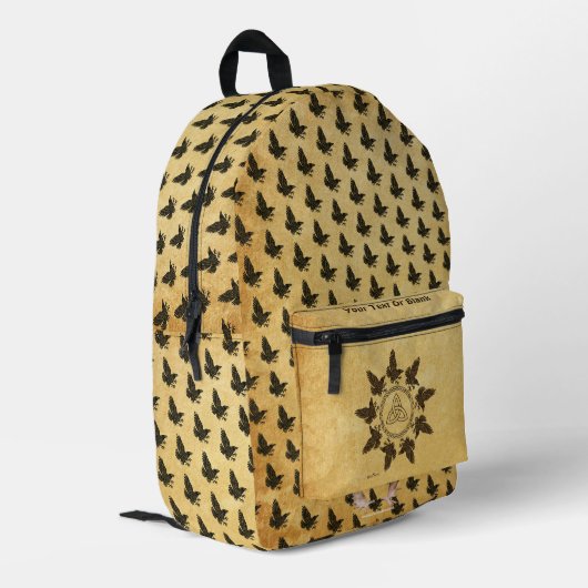 Ravens Circle Dance Bedrukte Rugzak (Achterkant Hoek Links)