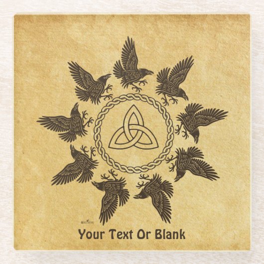 Ravens Circle Dance Glazen Onderzetter (Voorkant)