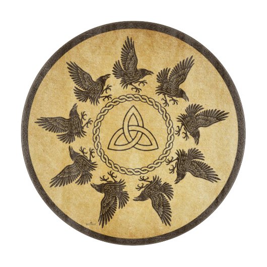 Ravens Circle Dance Snijplank (Voorkant)