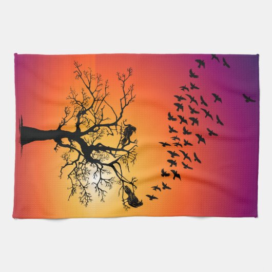Ravens Crows Blackbirds Serviettes de cuisine (Horizontal)